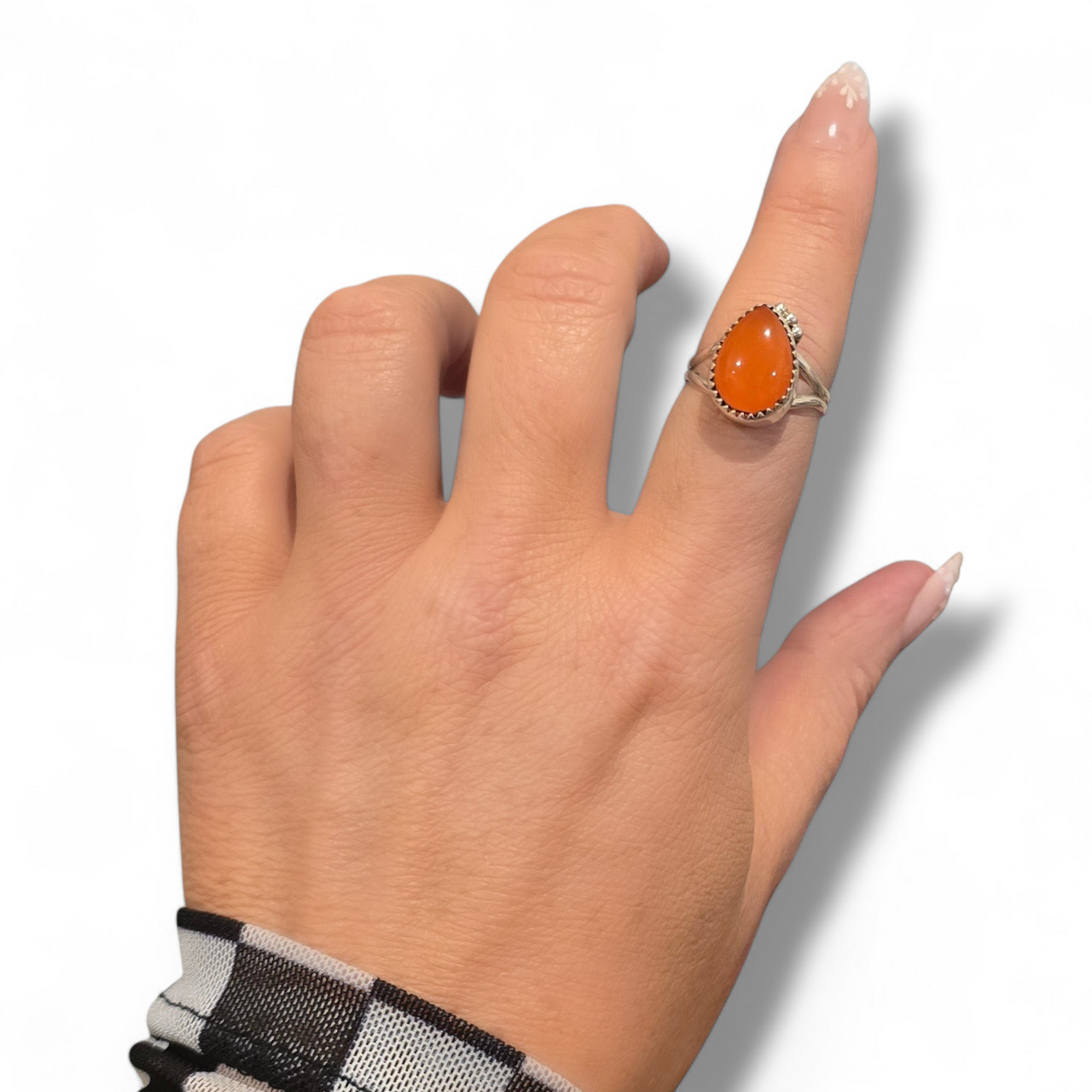 Carnelian & Sterling Ring Size 7.75