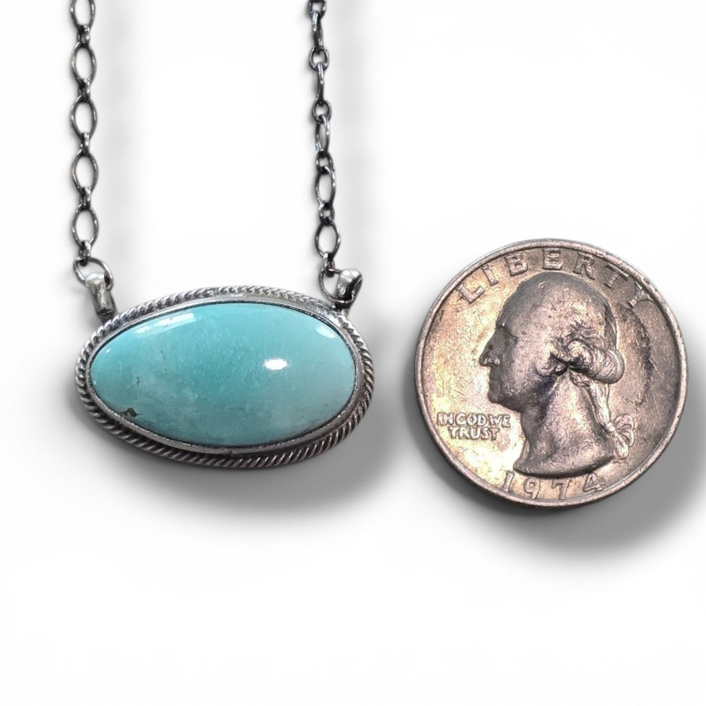 Arthur Bruggeman White Water Turquoise & Sterling Necklace