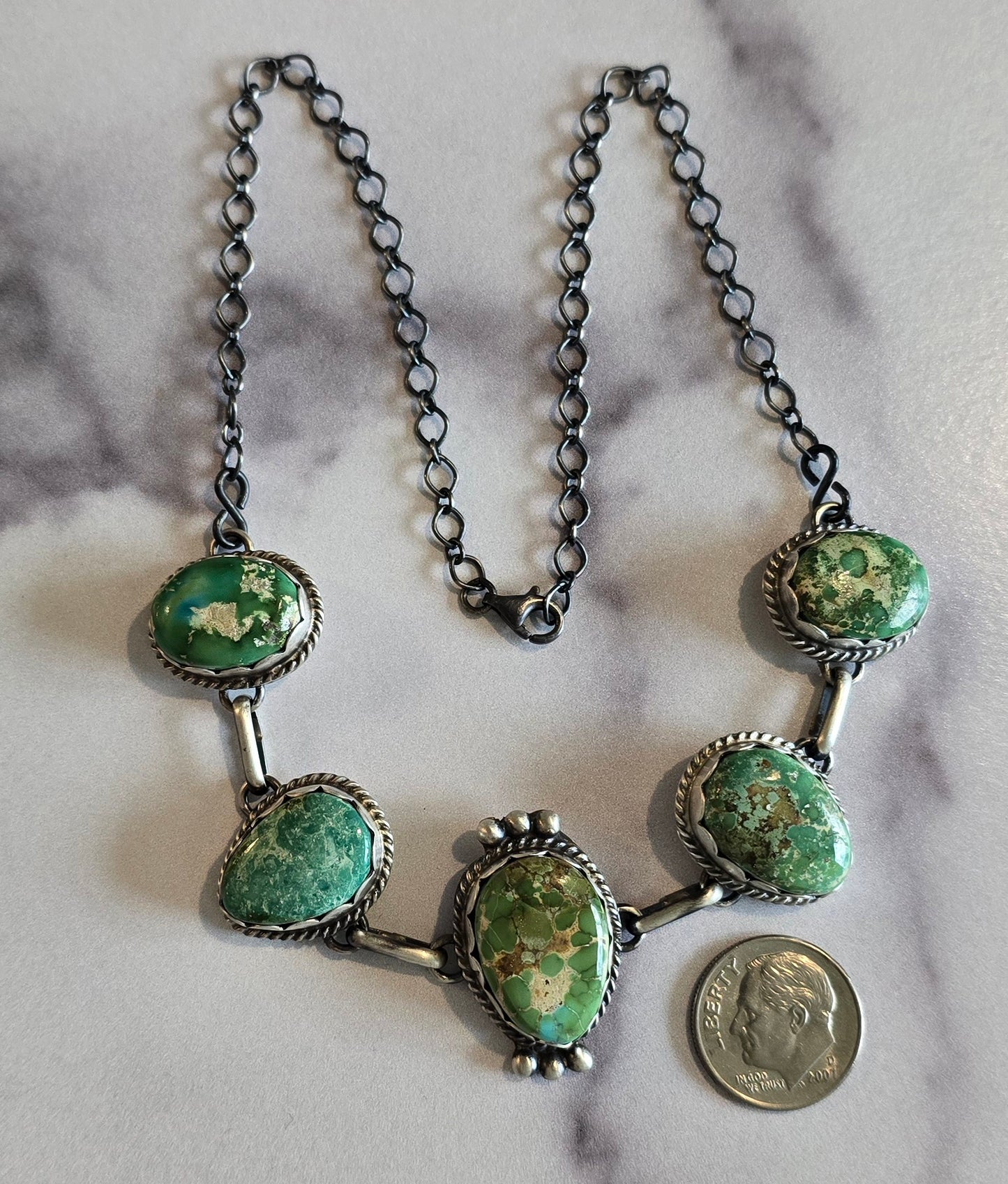 Emerald Valley Turquoise and Sterling Choker