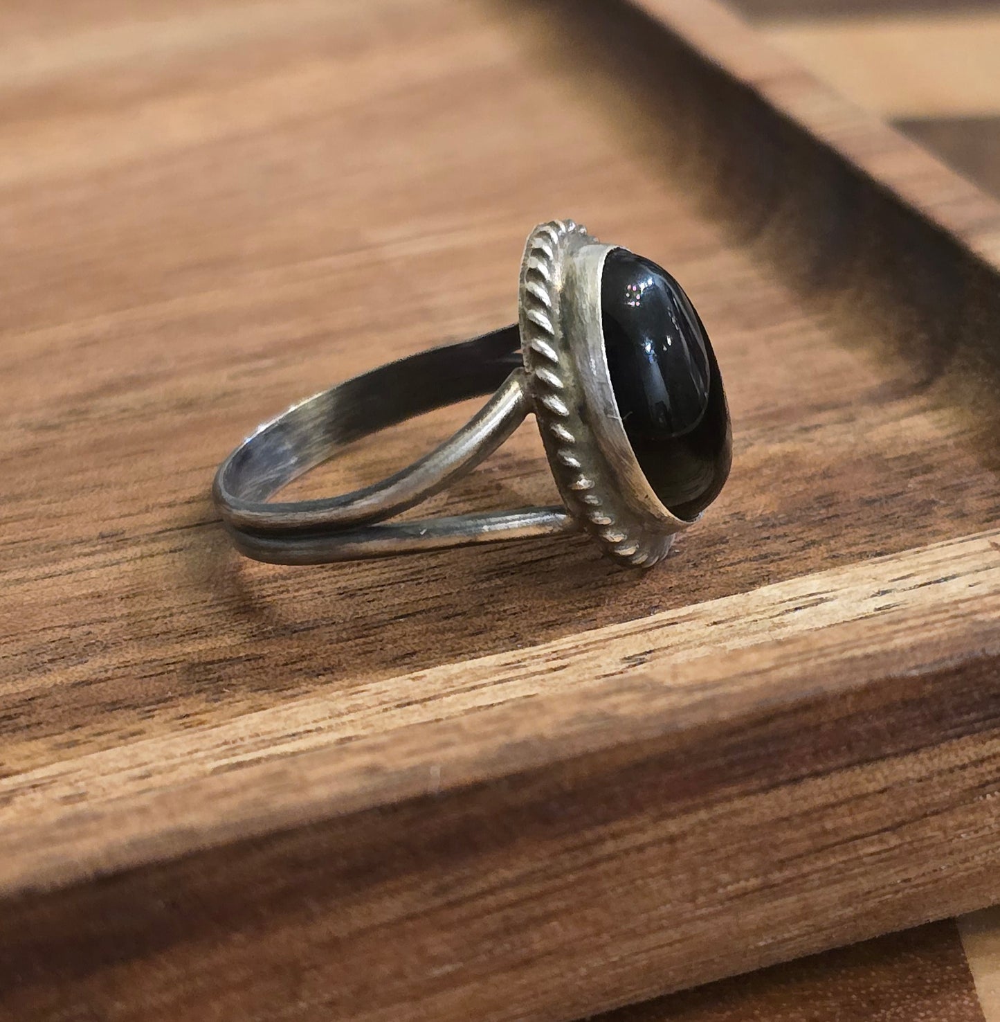 Black Onyx and Sterling Size 9