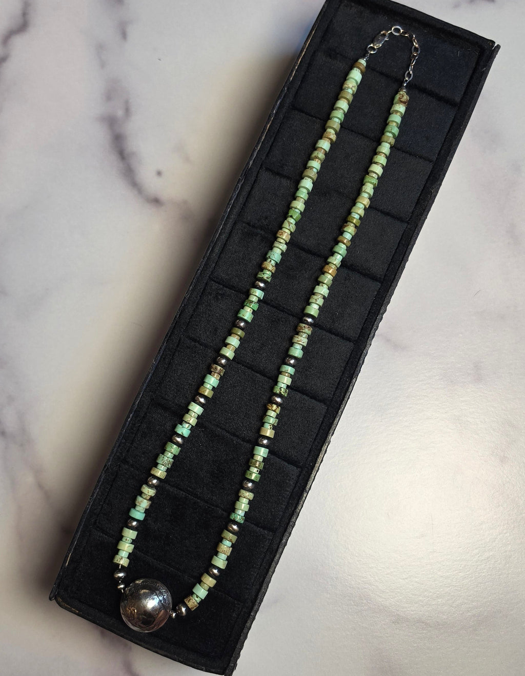 Reversible Buffalo Nickel & Turquoise Necklace 20-22 inches