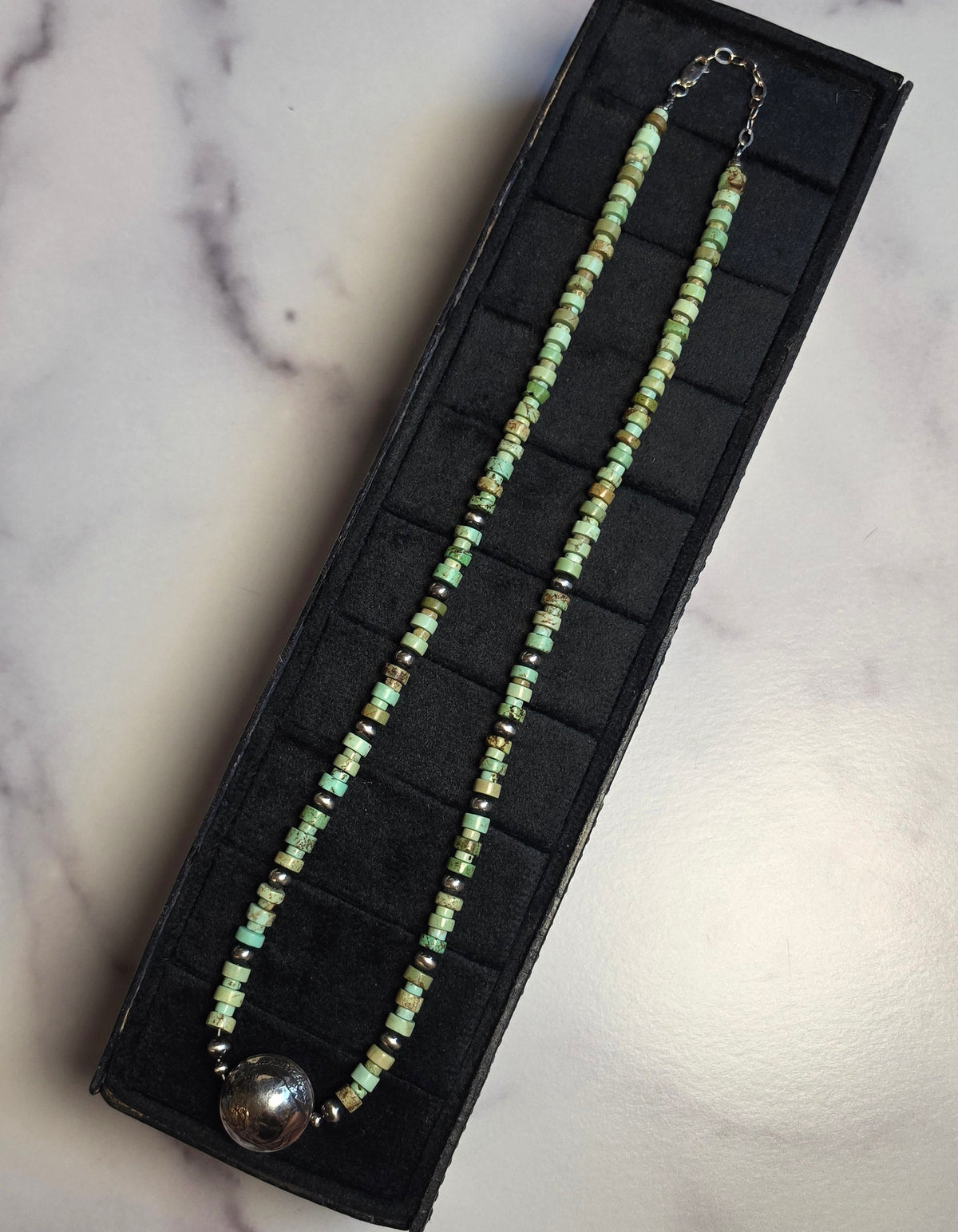 Reversible Buffalo Nickel & Turquoise Necklace 20-22 inches