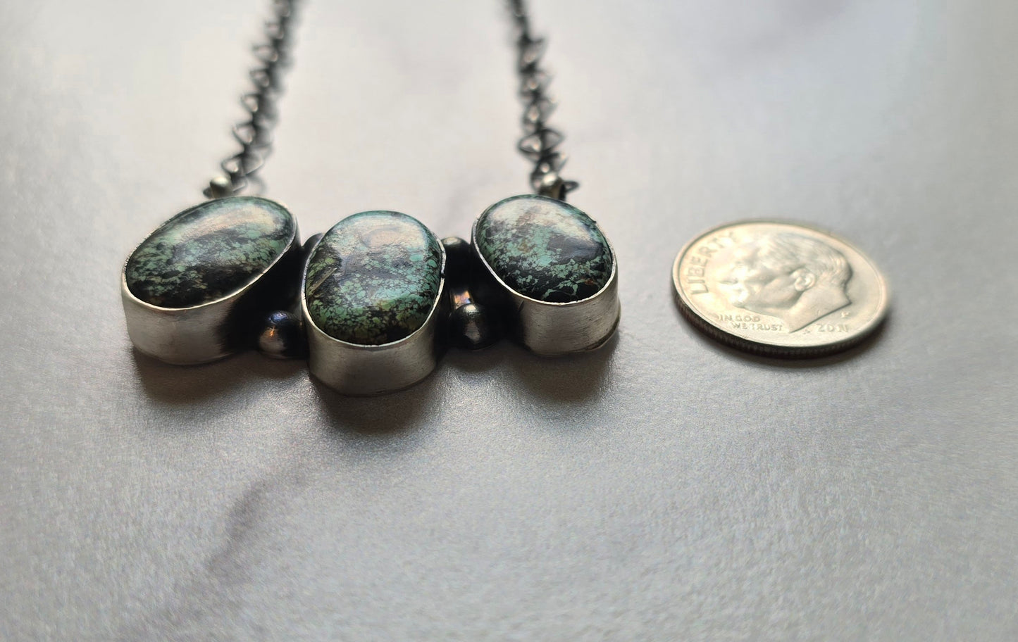 Native Made Black Jack and Sterling Necklace