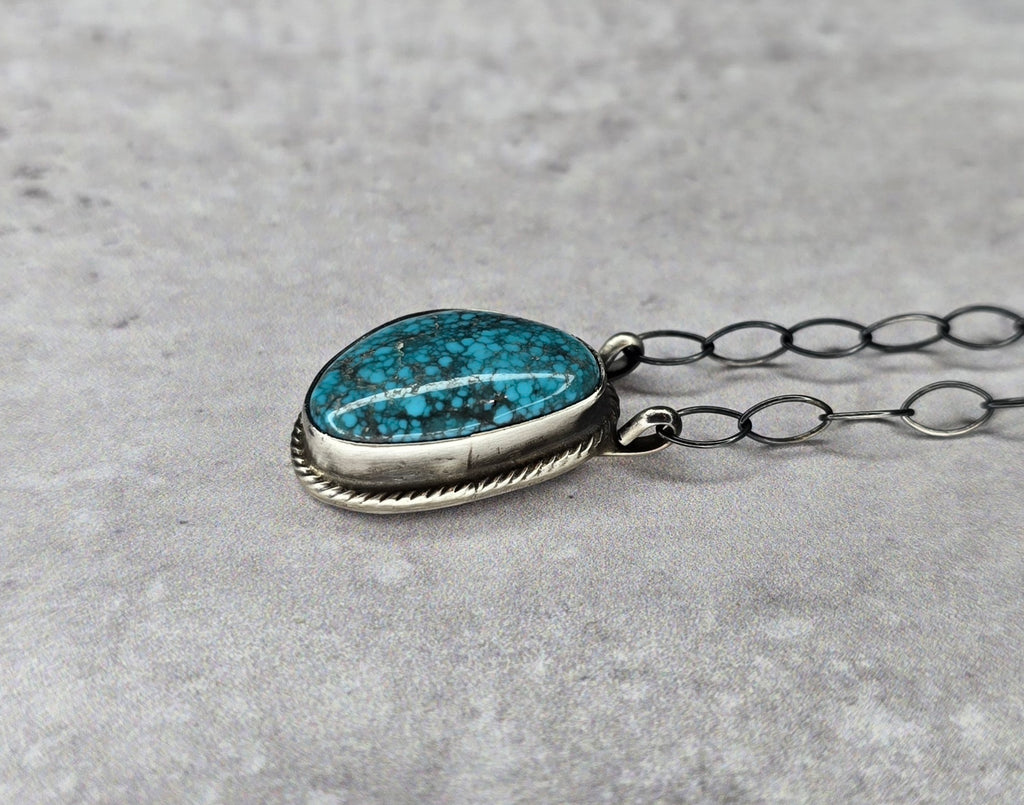 Kingman Turquoise and Sterling Necklace