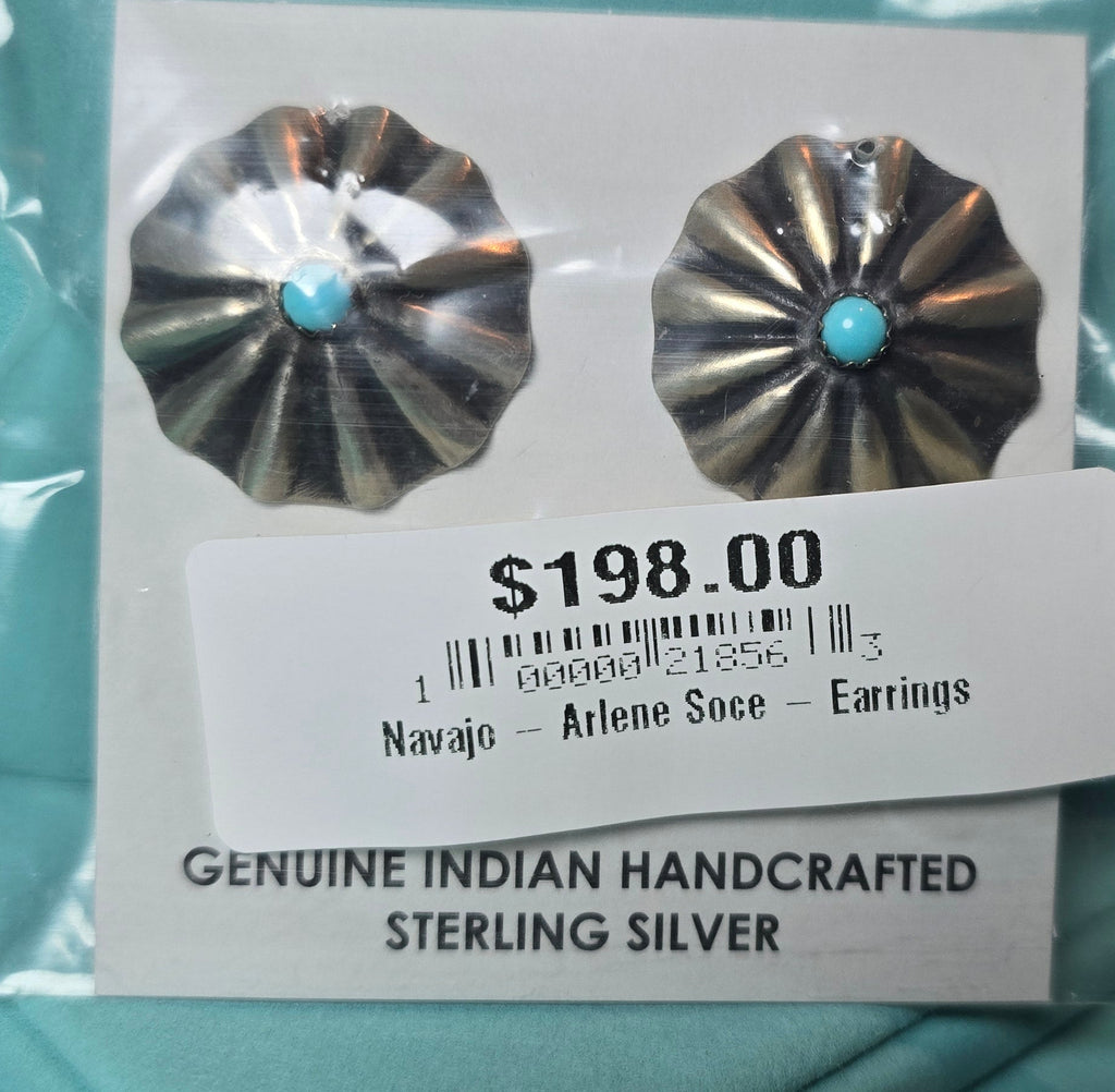 Arlene Soce Turquoise & Sterling Earrings