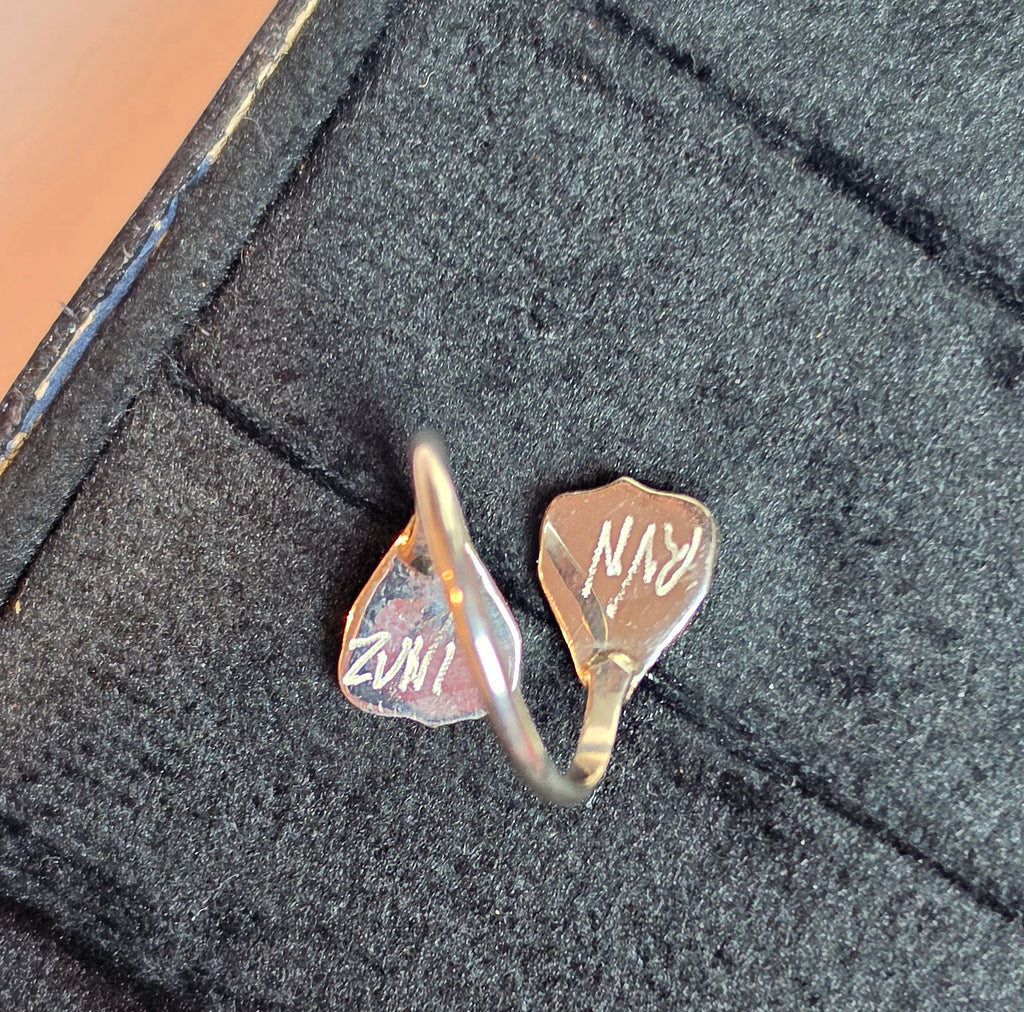 Zuni Inlay Pink Conch Adjustable Ring