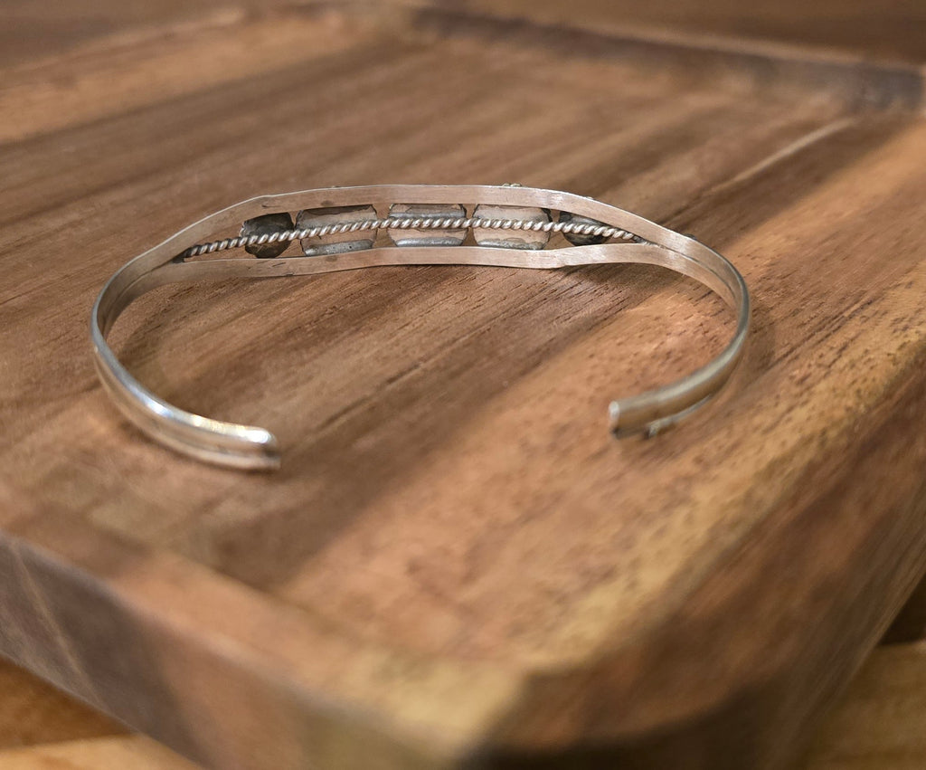 Light Blue Opal & Sterling Dainty Cuff