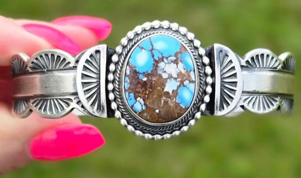 Golden Hills Turquoise & Sterling Cuff