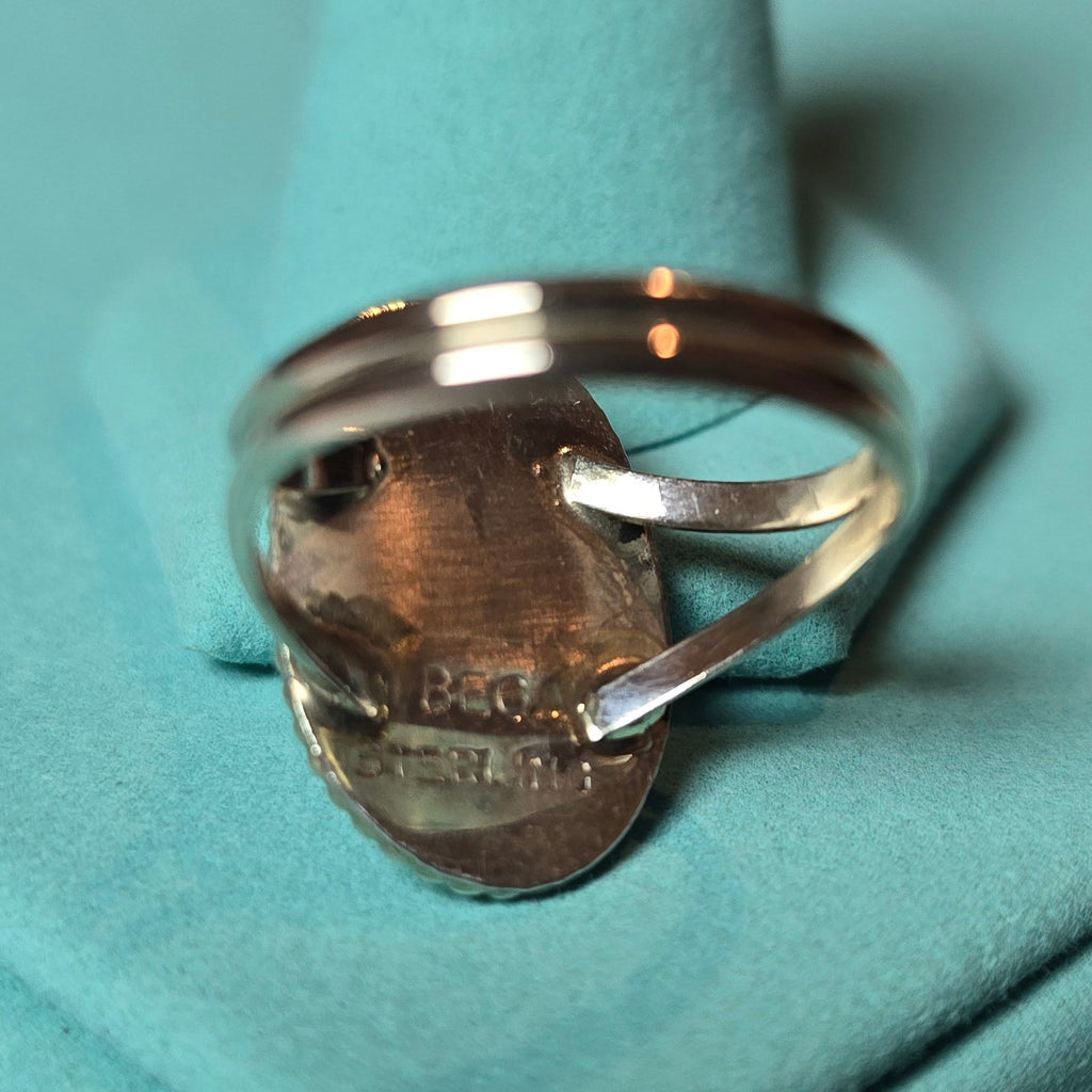 Begay Pink Conch & Sterling Ring Size 7.5