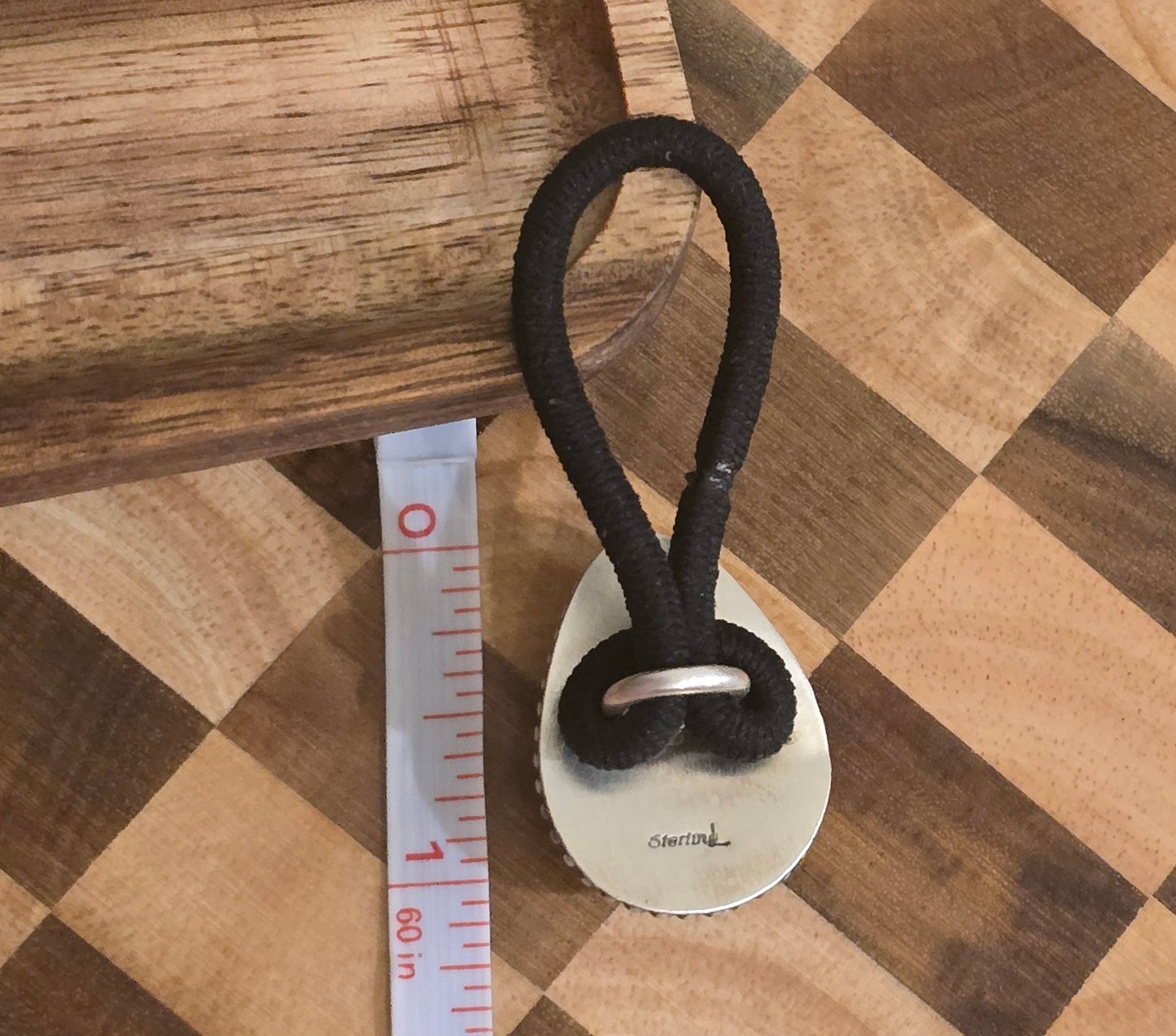 Kingman Turquoise and Sterling Hair Tie