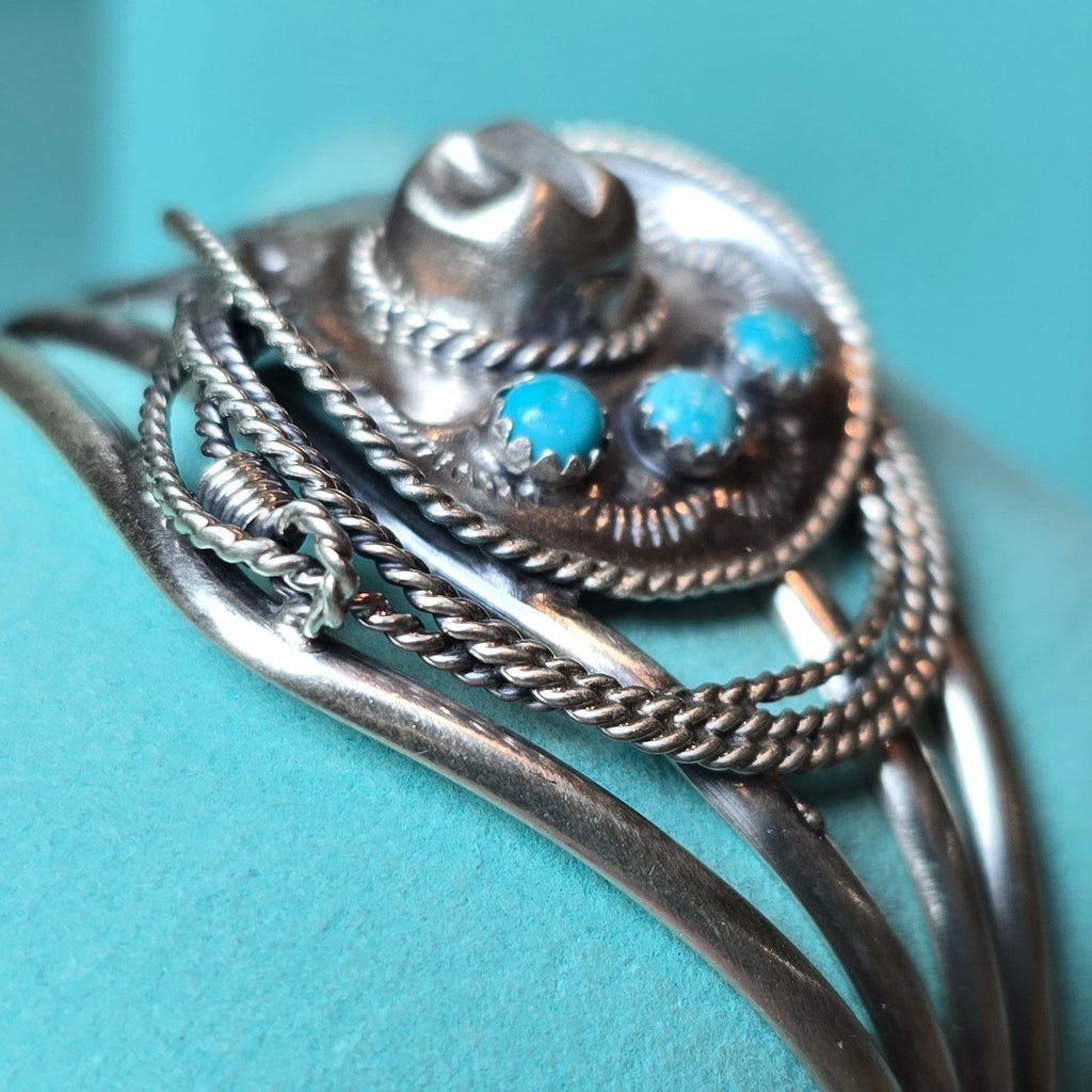 Bobby Platero Sterling & Turquoise Cowboy Hat Cuff