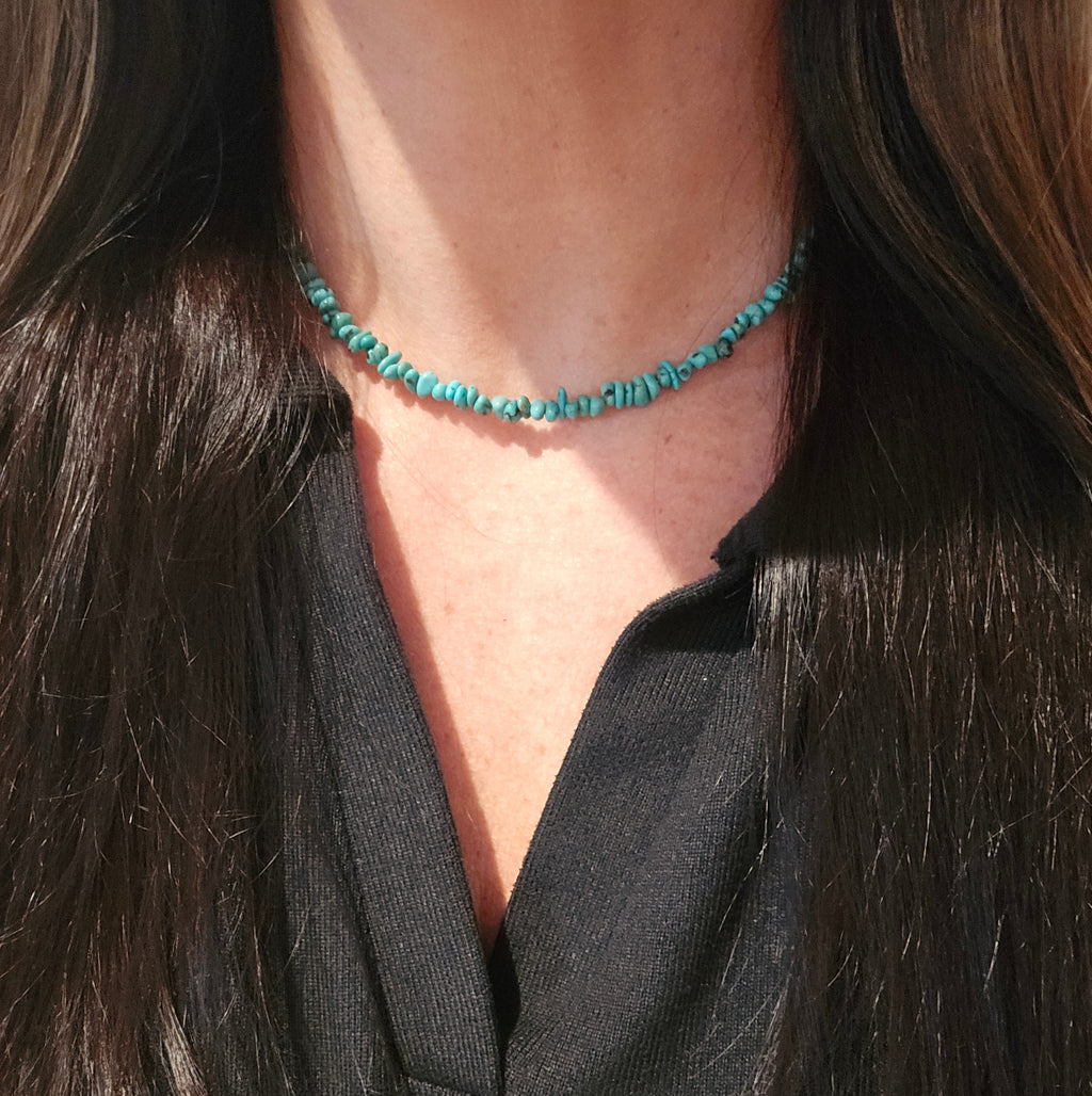 Chip Turquoise & Sterling Necklace
