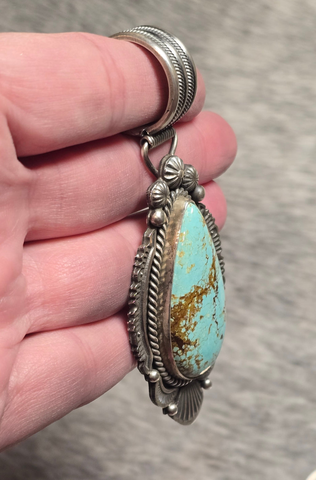 Michael Calladitto Kingman Turquoise & Sterling Pendant