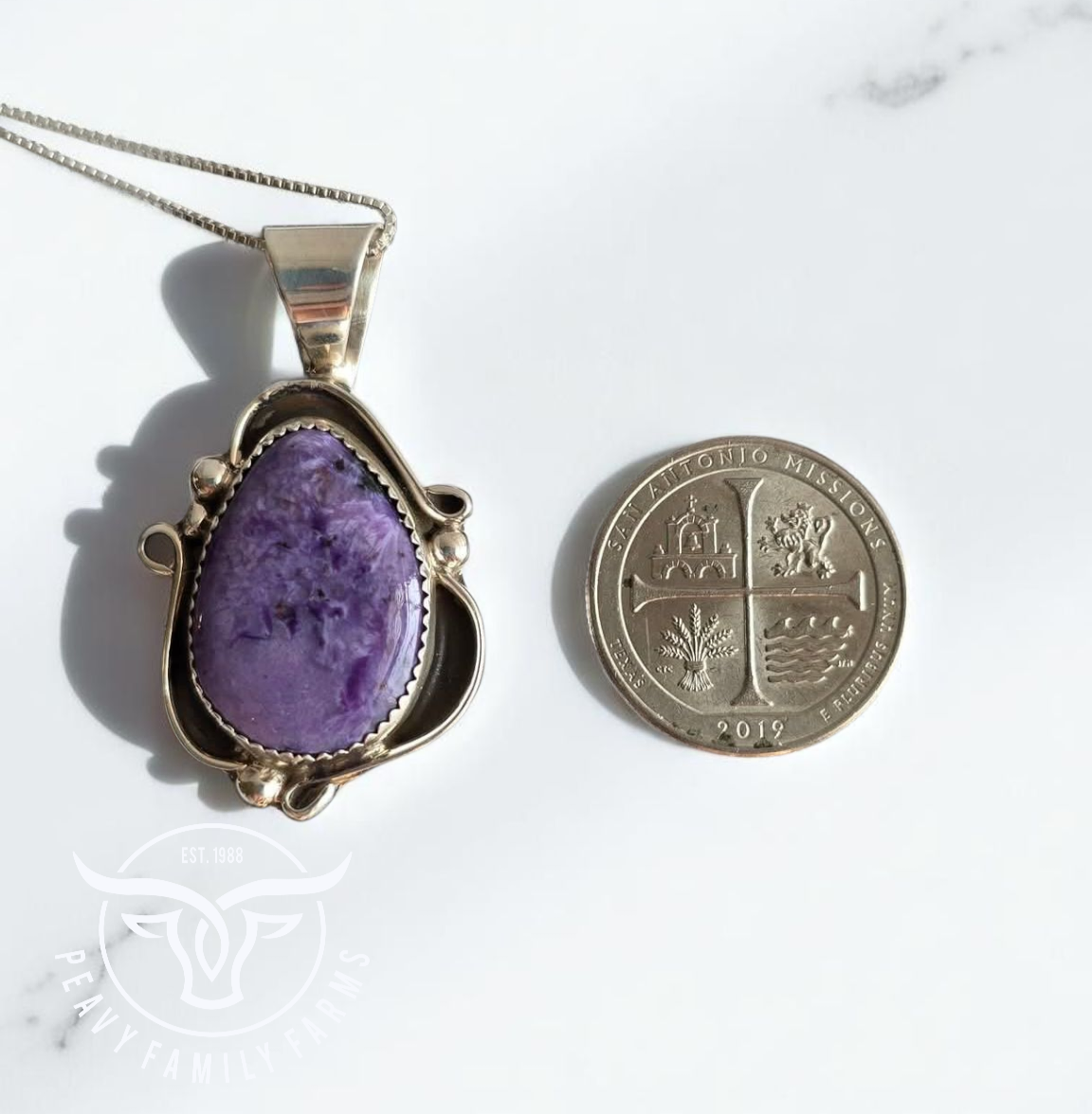 Charoite and Sterling Pendant