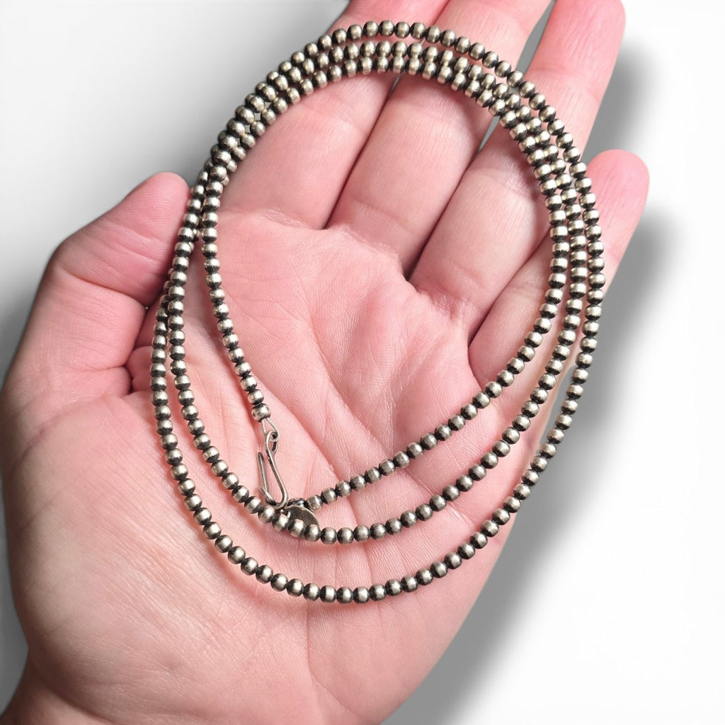 3mm Sterling Pearl Necklace 30 inches