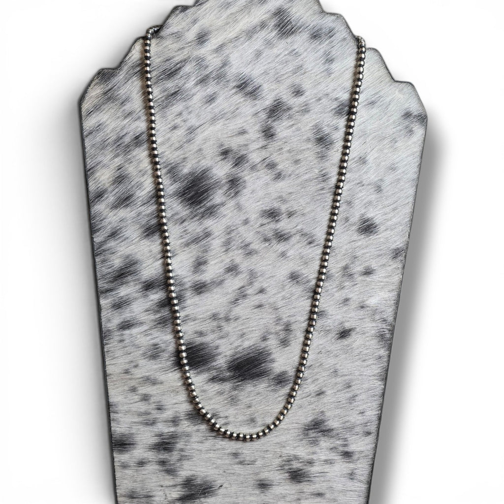 4mm Sterling Pearl Necklace 24 inch