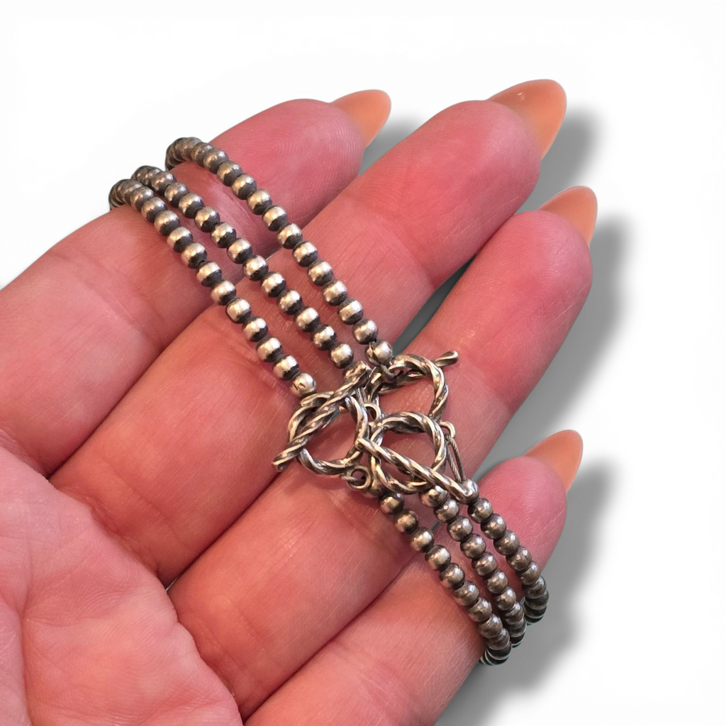 3mm Sterling Pearl Bracelet 7.5 inches (toggle clasp)