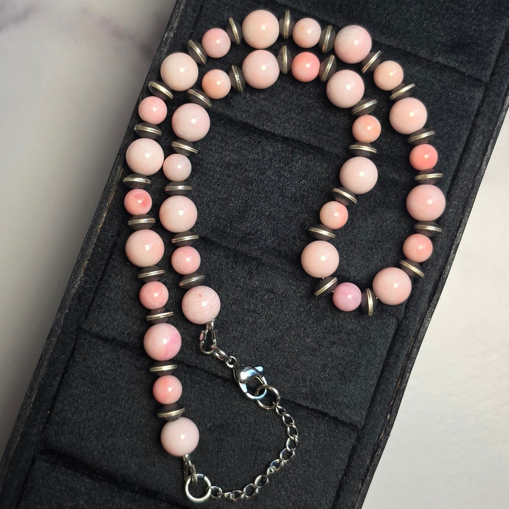 The Pink Conch Bubbles Necklace 14-16 inches