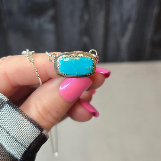 Kingman Turquoise and Sterling Necklace