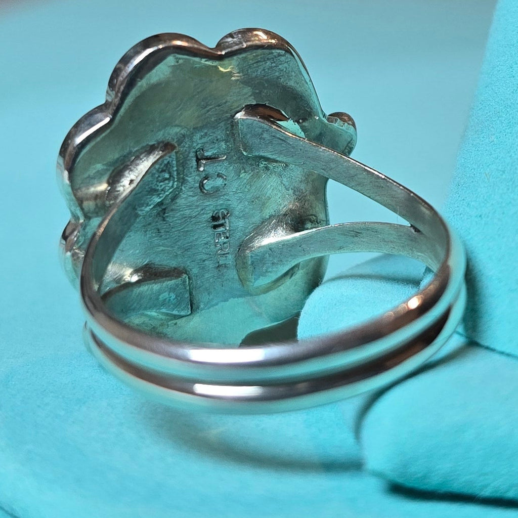 Calvin Tom Turquoise & Sterling Ring Size 9.5