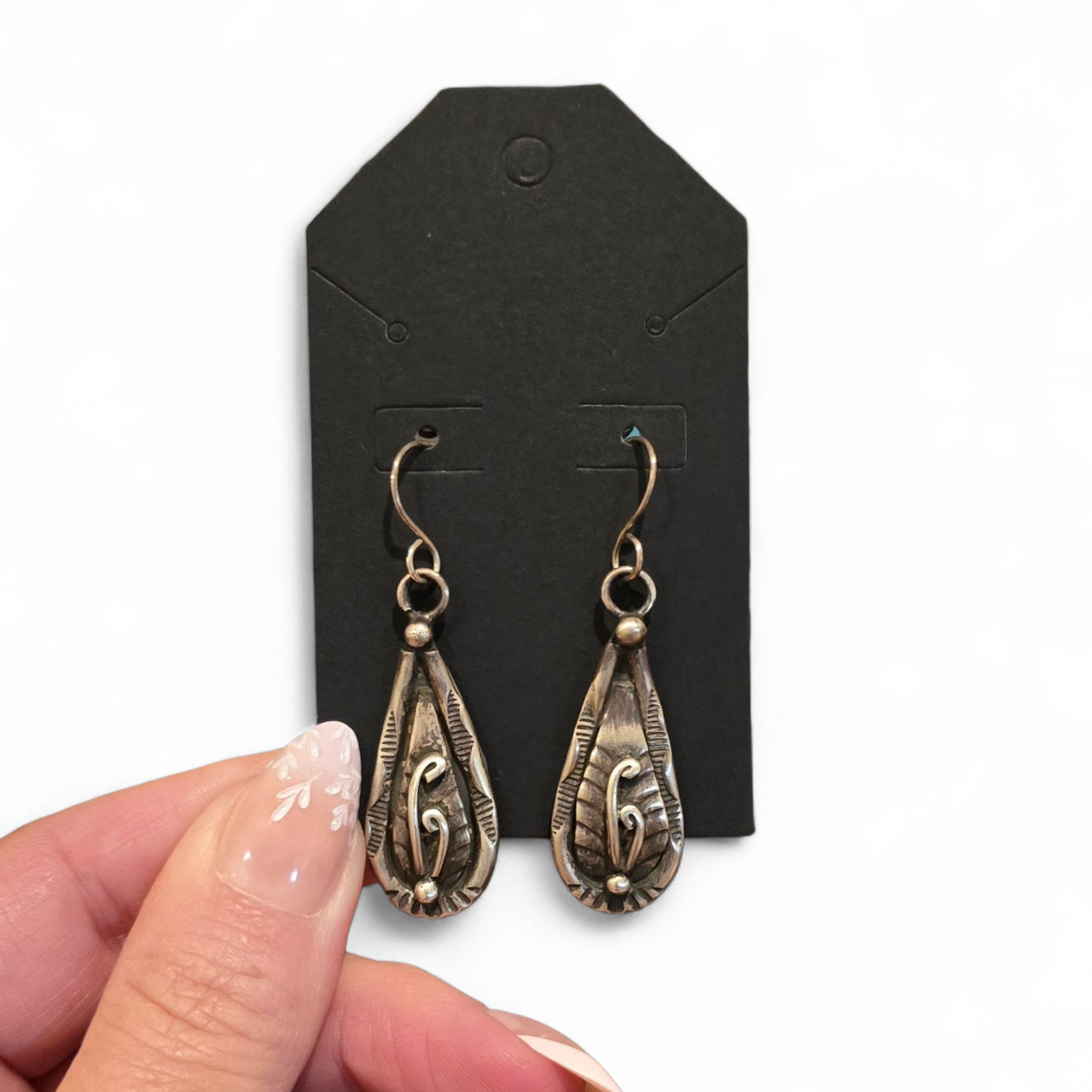Herbert Tsosie Sterling Leaf Earrings