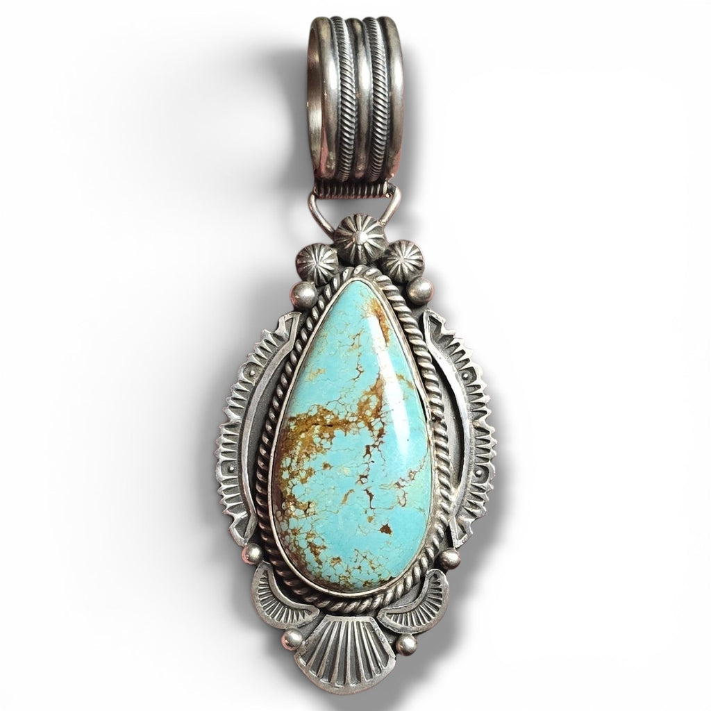 Native Made Kingman Turquoise & Sterling Pendant