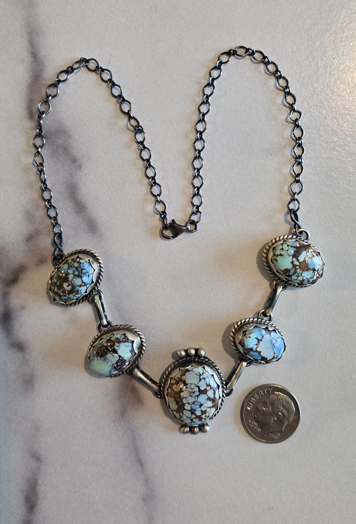 Golden Hills Turquoise and Sterling Choker