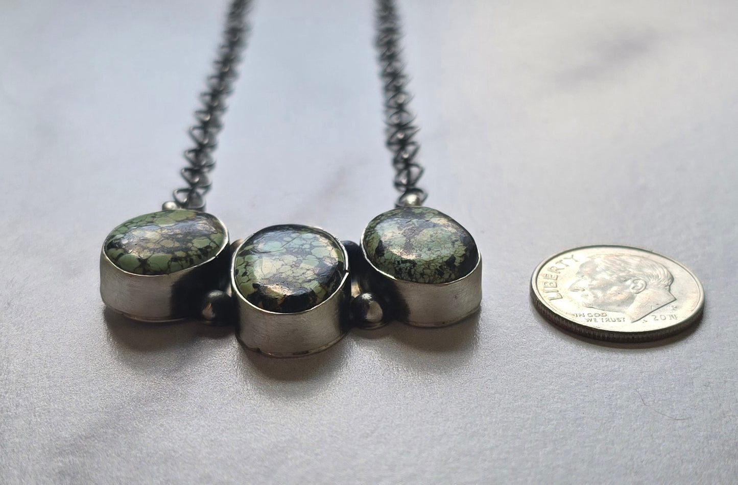 Native Made Black Jack and Sterling Necklace