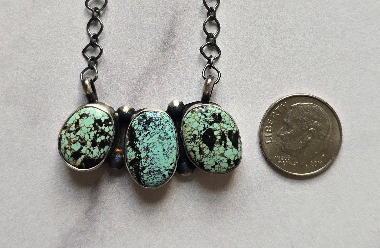 Native Made Black Jack and Sterling Necklace