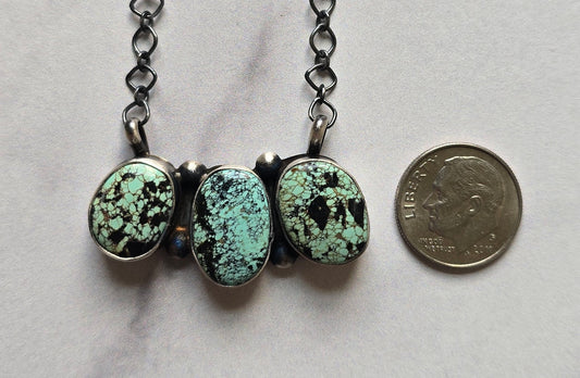 Native Made Black Jack and Sterling Necklace