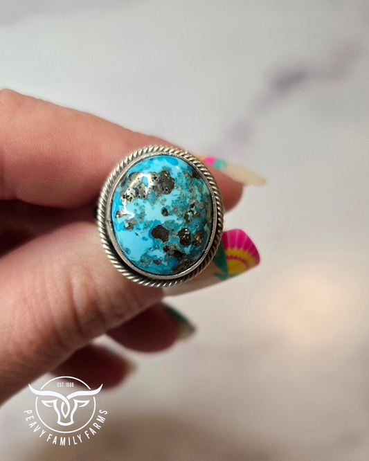 Kingman Turquoise and Sterling Ring Size 7.25 *Includes a FREE Gift With Purchase