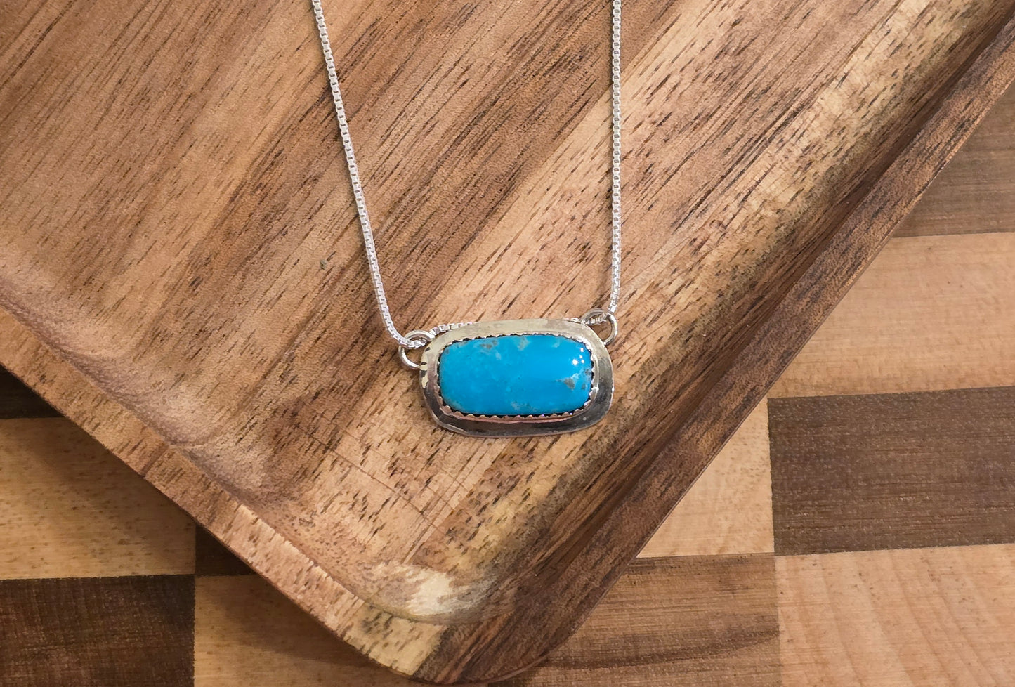 Kingman Turquoise and Sterling Necklace