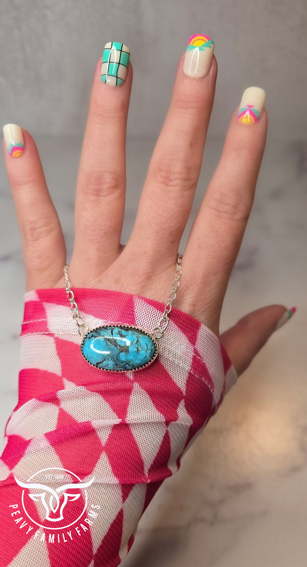 Kingman Turquoise and Sterling Necklace