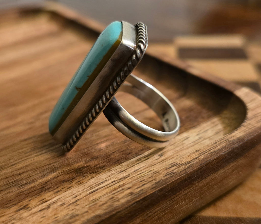 Kingman Turquoise & Sterling Adjustable Ring