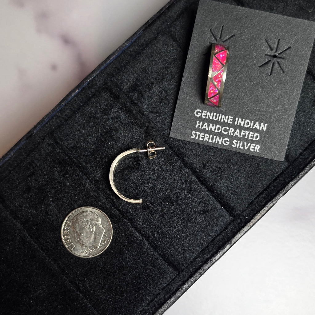 Zuni Hot Pink Opal Earrings