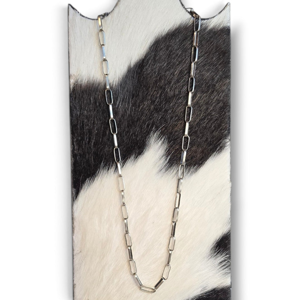 Native Made Handmade Sterling Paper Clip Chain Necklace