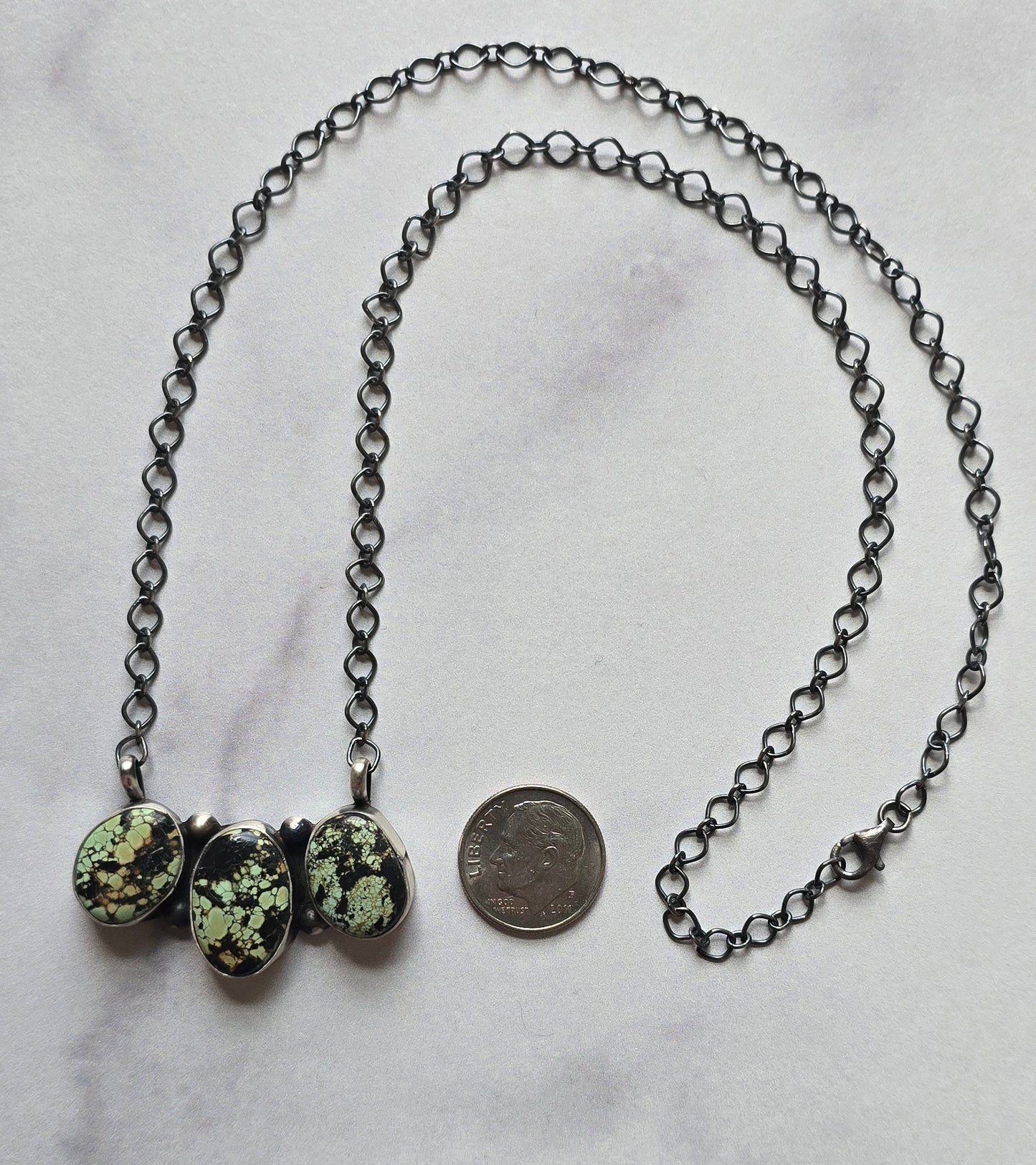 Native Made Black Jack and Sterling Necklace