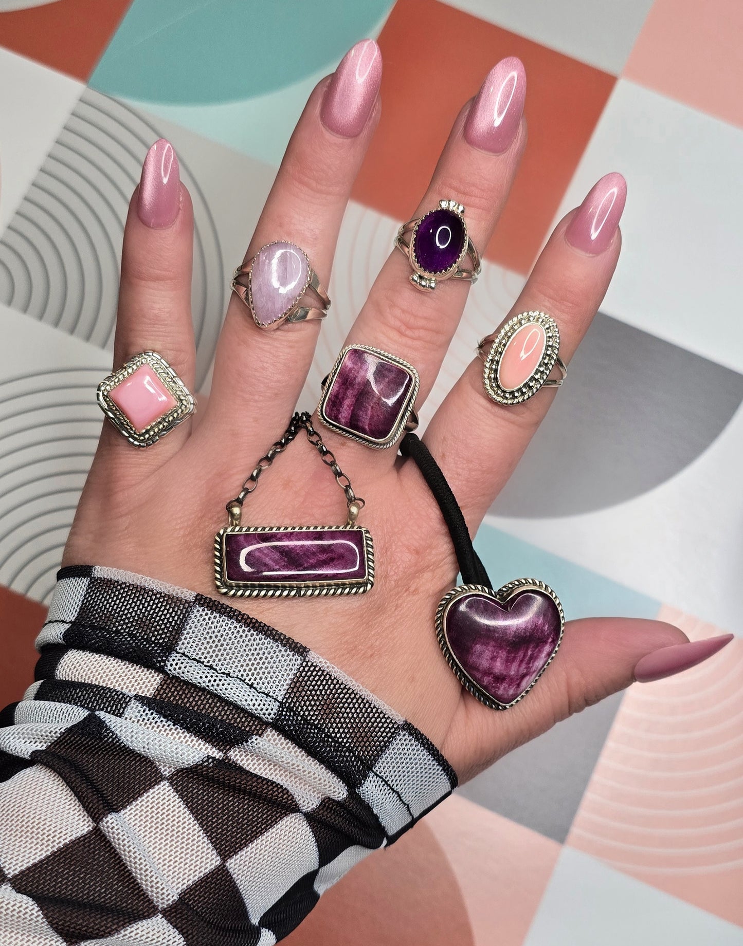 Kunzite and Sterling Ring Size 9