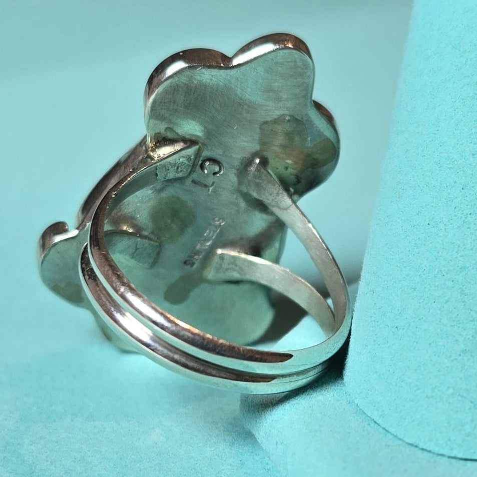 Calvin Tom Mine #8 Turquoise & Sterling Ring Size 9
