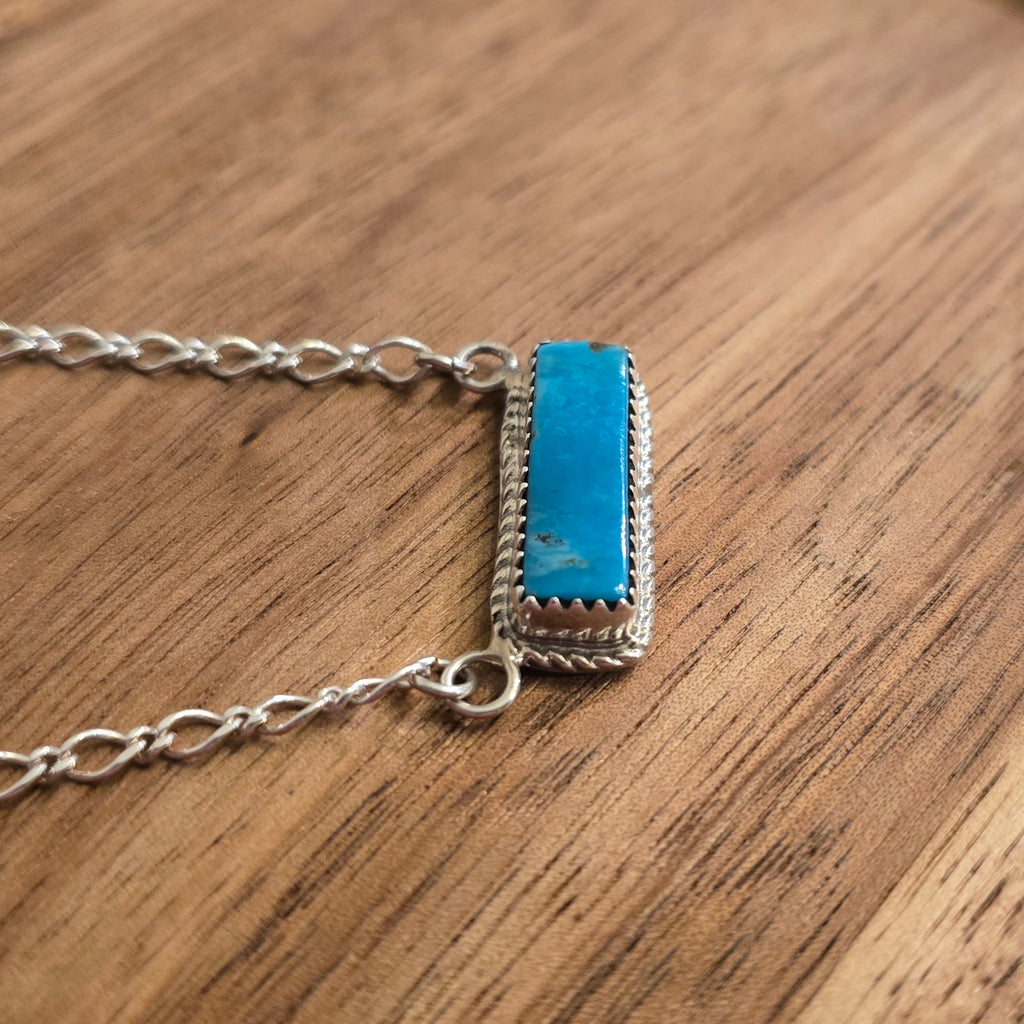 Kingman Turquoise and Sterling Necklace
