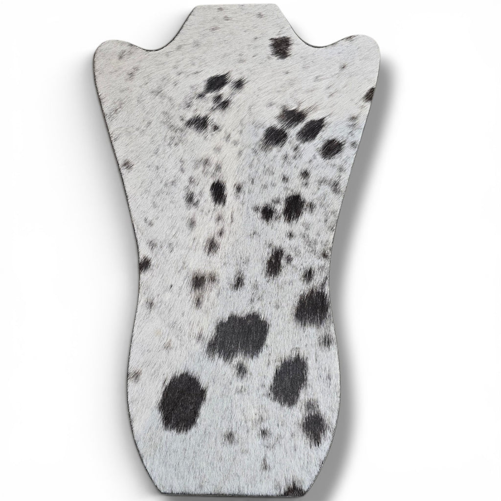 Black & White Hide With Leather Back Necklace Stand
