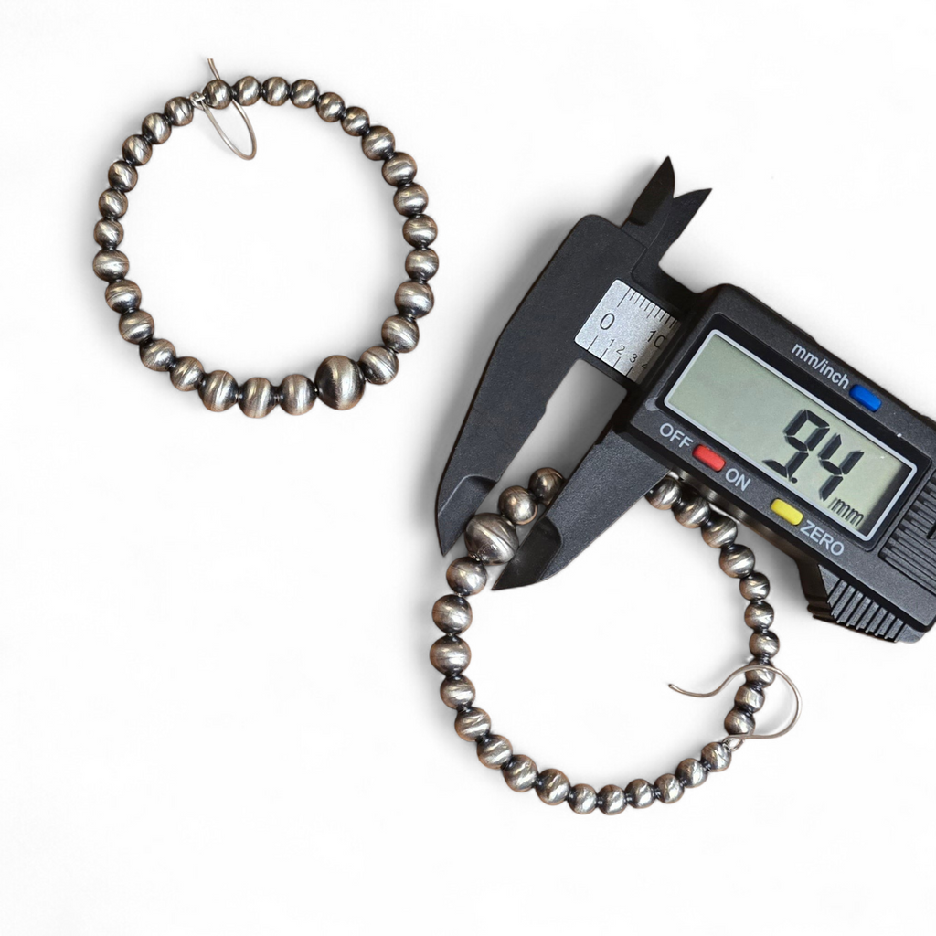 Amanda Larry Graduated Navajo Pearl Hoop Earrings