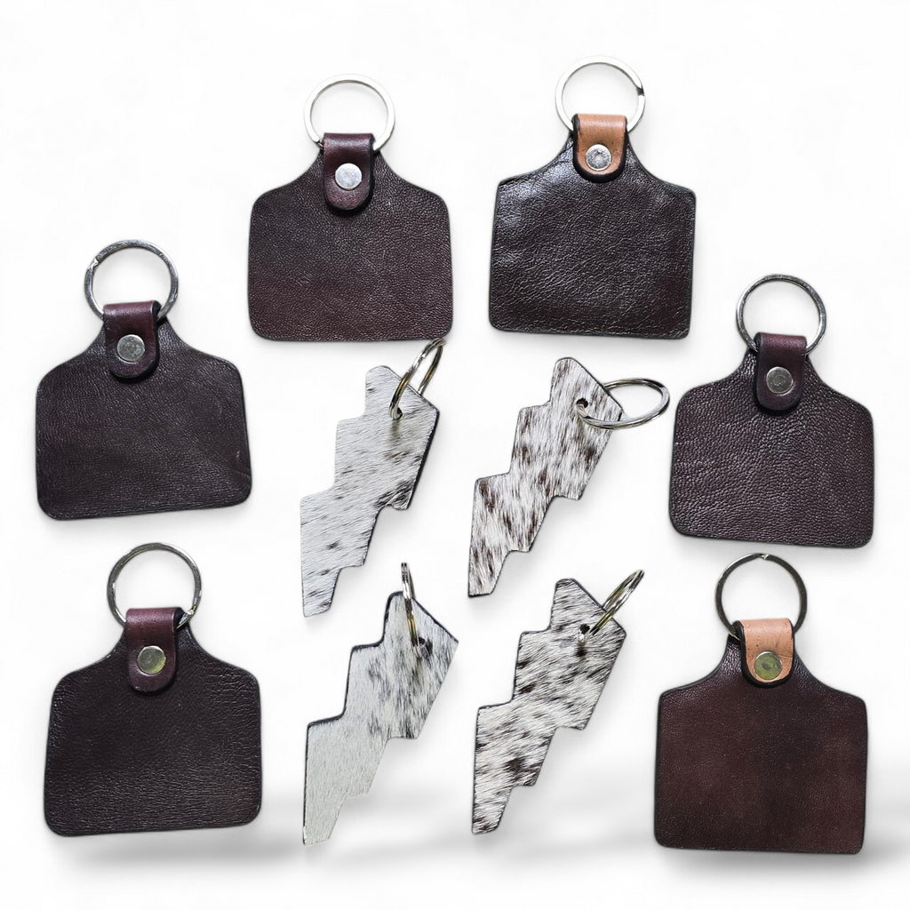 Hand Painted Leather Key Chains