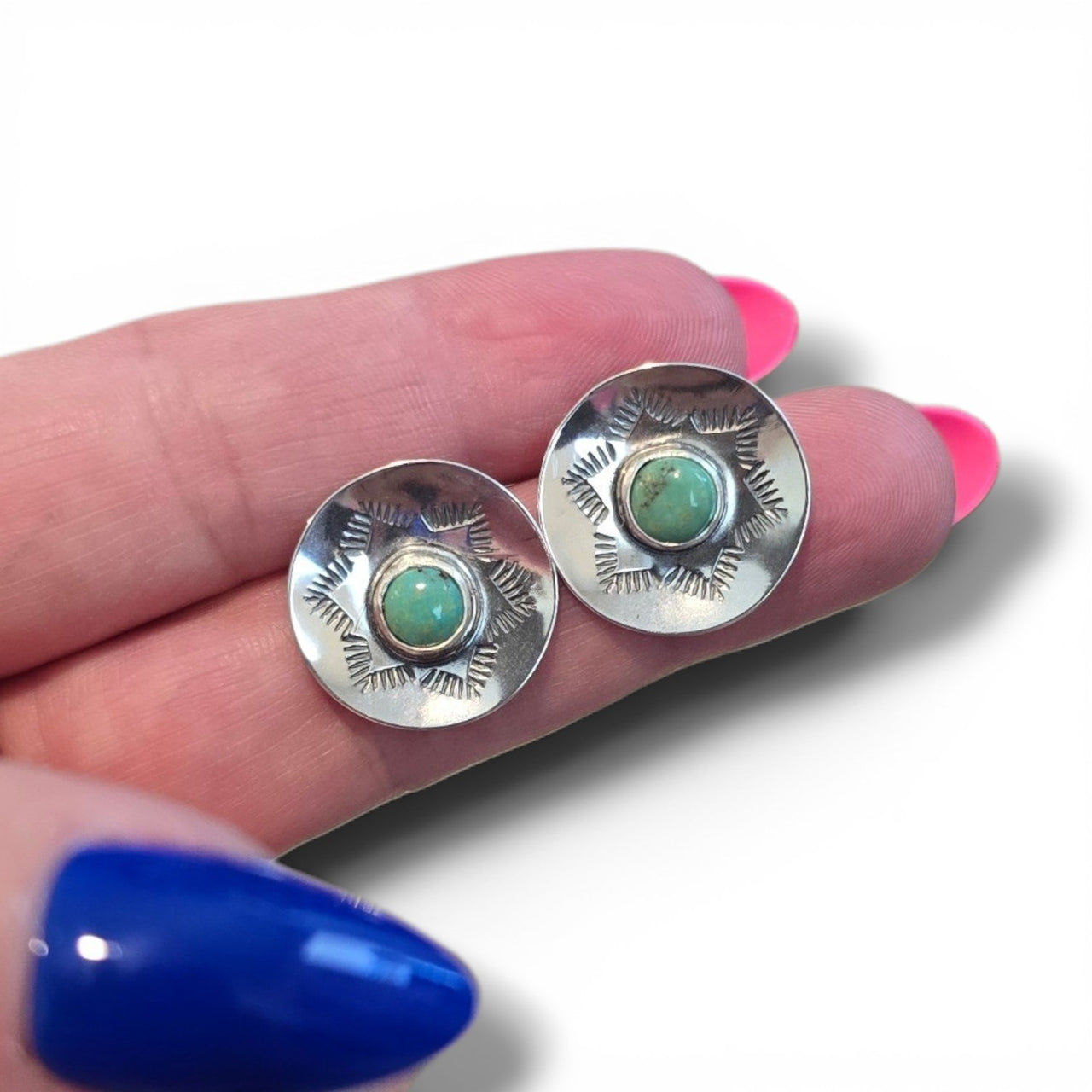 Native Made Turquoise & Sterling Earrings