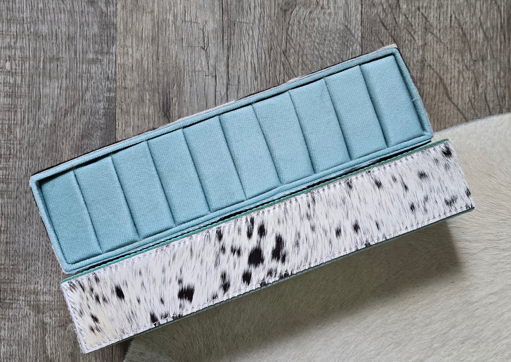 Black & White Hide & Leather (Bottom) Ring Holder