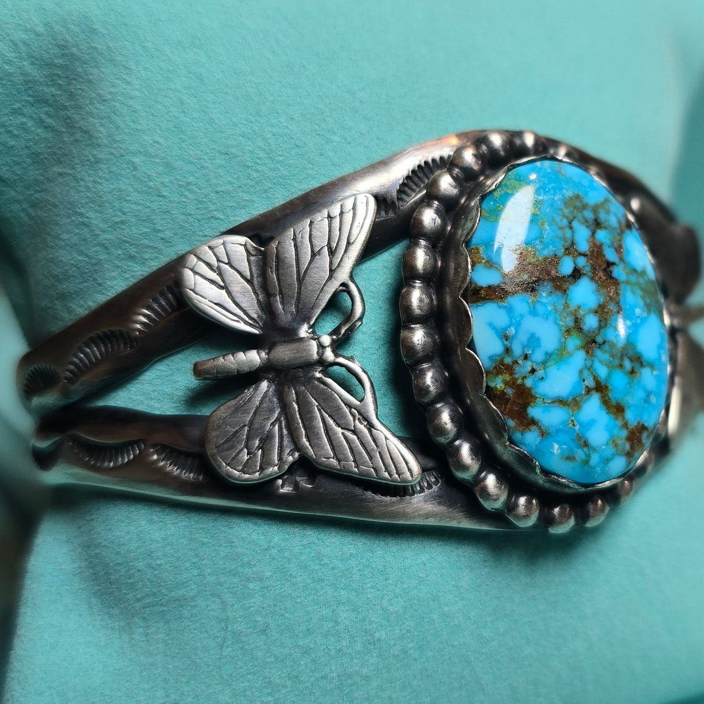 Darrin Livingston Waterweb Kingman Turquoise Butterfly Cuff