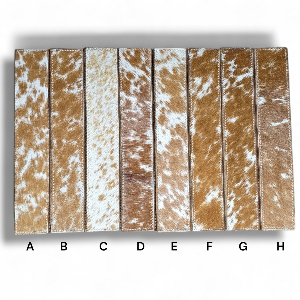 Brown & White Hide & Leather (Bottom) Ring Holder