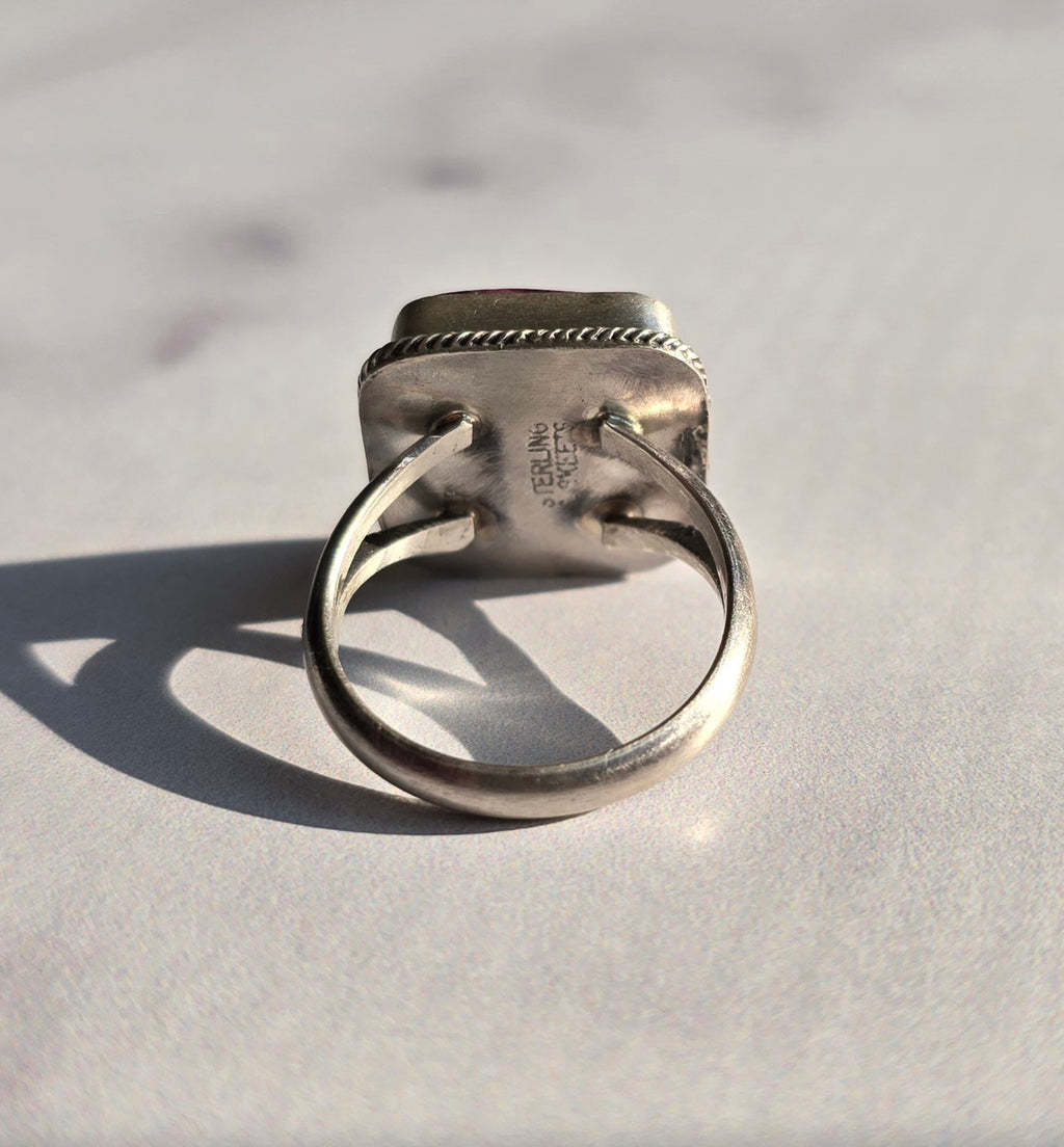 Purple Spiny and Sterling Ring Size 9.5