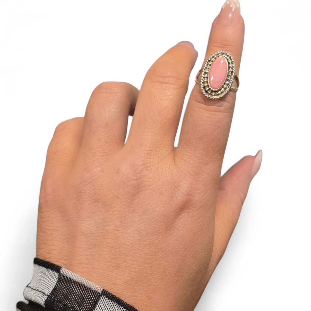 Begay Pink Conch & Sterling Ring Size 6