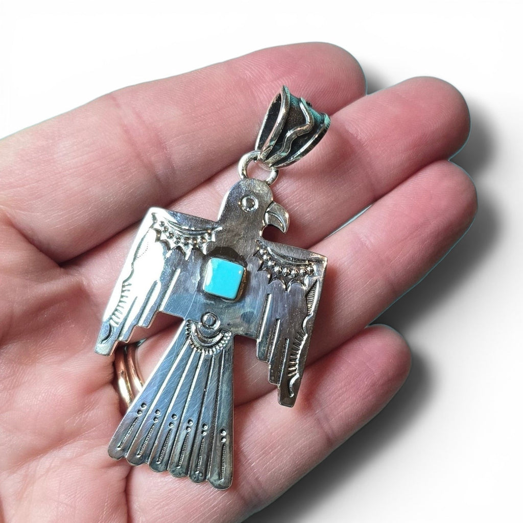 Native Made Sterling & Turquoise Pendant